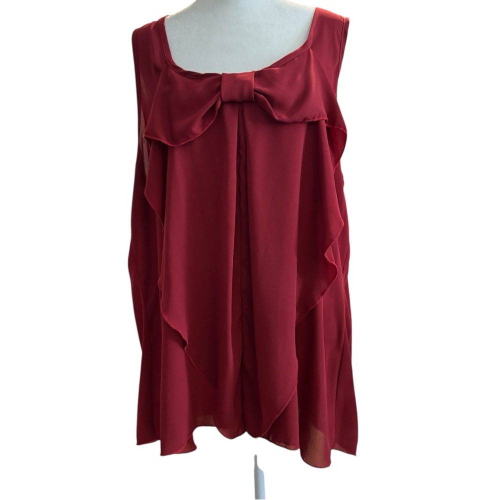 LIBIAN embellished burgundy tank top, plus size 3X